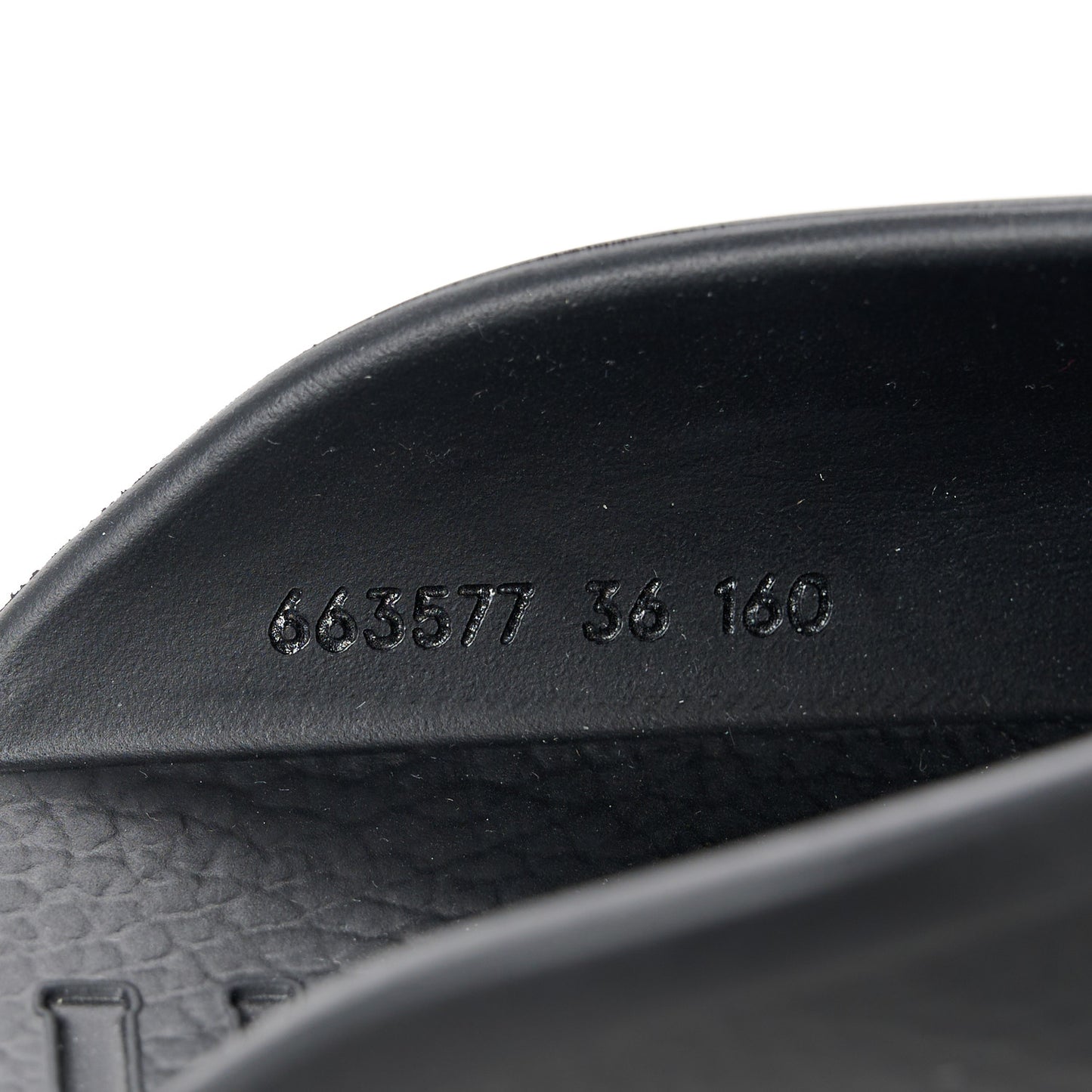 Rubber GG Monogram Perforated Elea Platform 55mm Lug Sole Sandals 36 Black