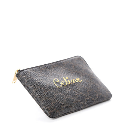 Celine Triomphe Canvas Embroidered Logo Coin and Card Pouch With Hook Black 3 of 6
