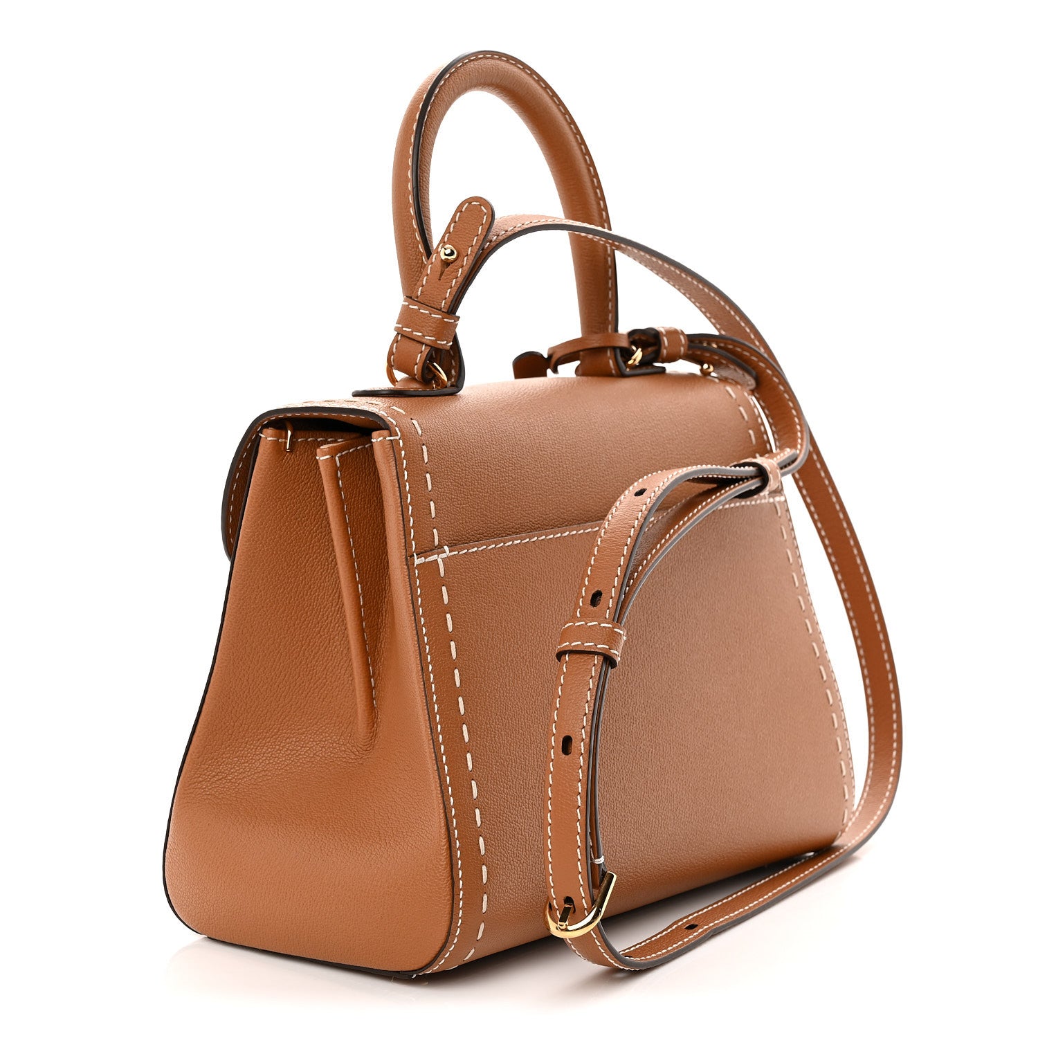 Delvaux Grained Rodeo Calfskin Surpique PM Brillant Satchel Vegetal Ivory 3 of 10