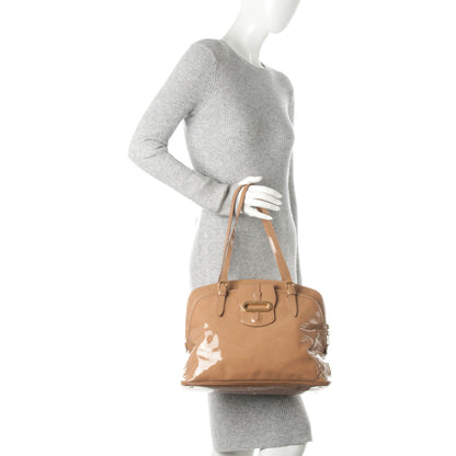 Jimmy Choo Patent Thora Dome Shopper Nude 2 of 6