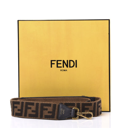 Fendi Ribbon Vitello Century FF 1974 Flat Studded Strap You Fango Marrone Ebano 6 of 6