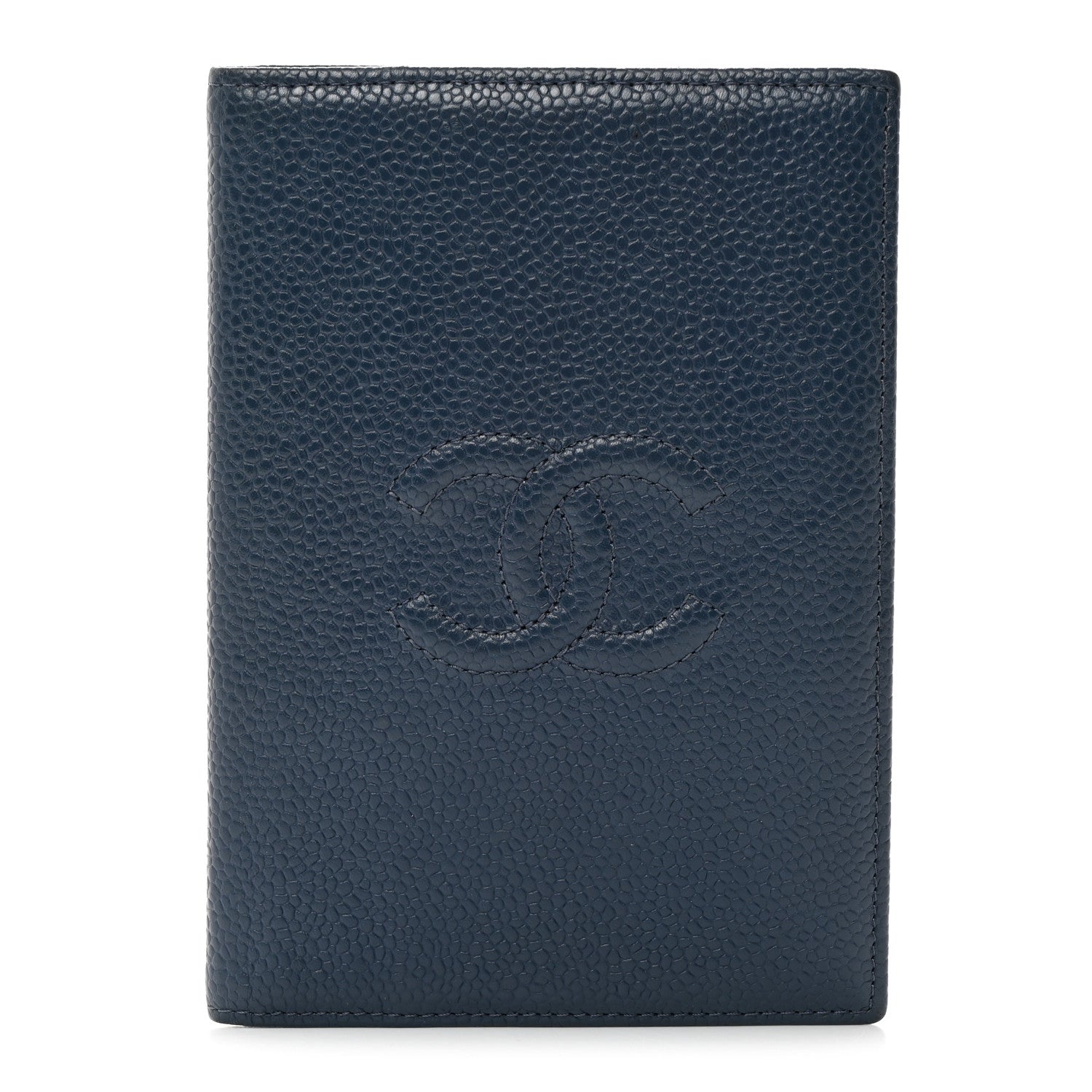 Chanel Caviar Timeless Passport Holder Navy Blue 1 of 7