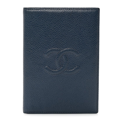 Chanel Caviar Timeless Passport Holder Navy Blue 1 of 7