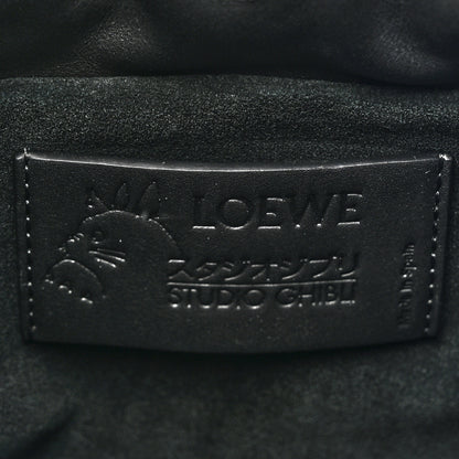 Loewe X HOWLS MOVING CASTLE Satin Calfskin Flamenco Knot Clutch Black 6 of 9