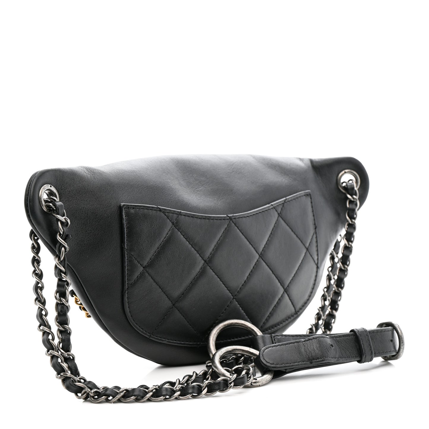 Calfskin Chain 20s Signe Waist Bag Black
