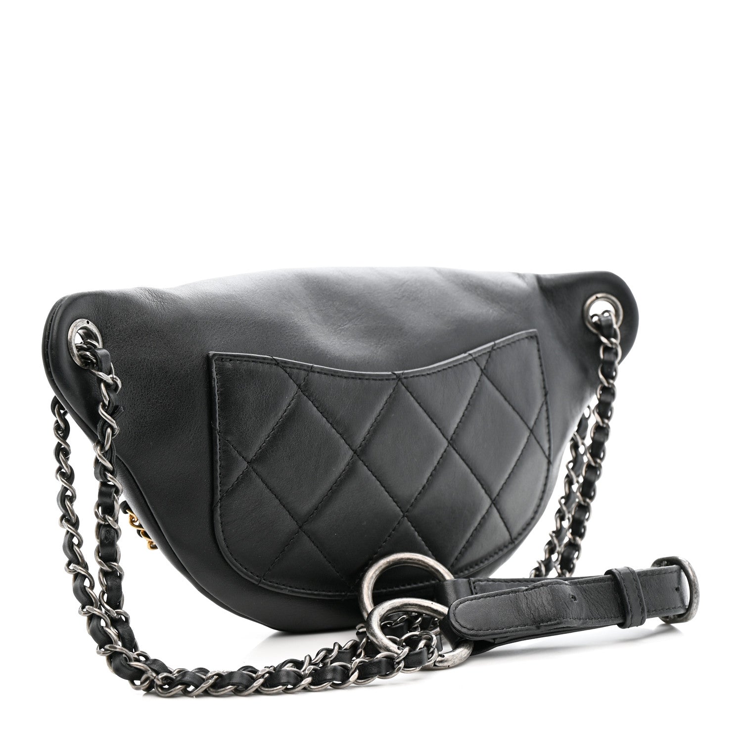 Chanel Calfskin Chain 20s Signe Waist Bag Black 3 of 12