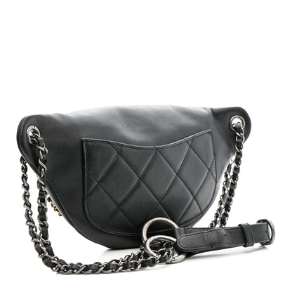 Chanel Calfskin Chain 20s Signe Waist Bag Black 3 of 12