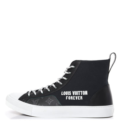 Louis Vuitton Canvas LV Forever Mens Tattoo Sneaker Boots 11 Black 1 of 8