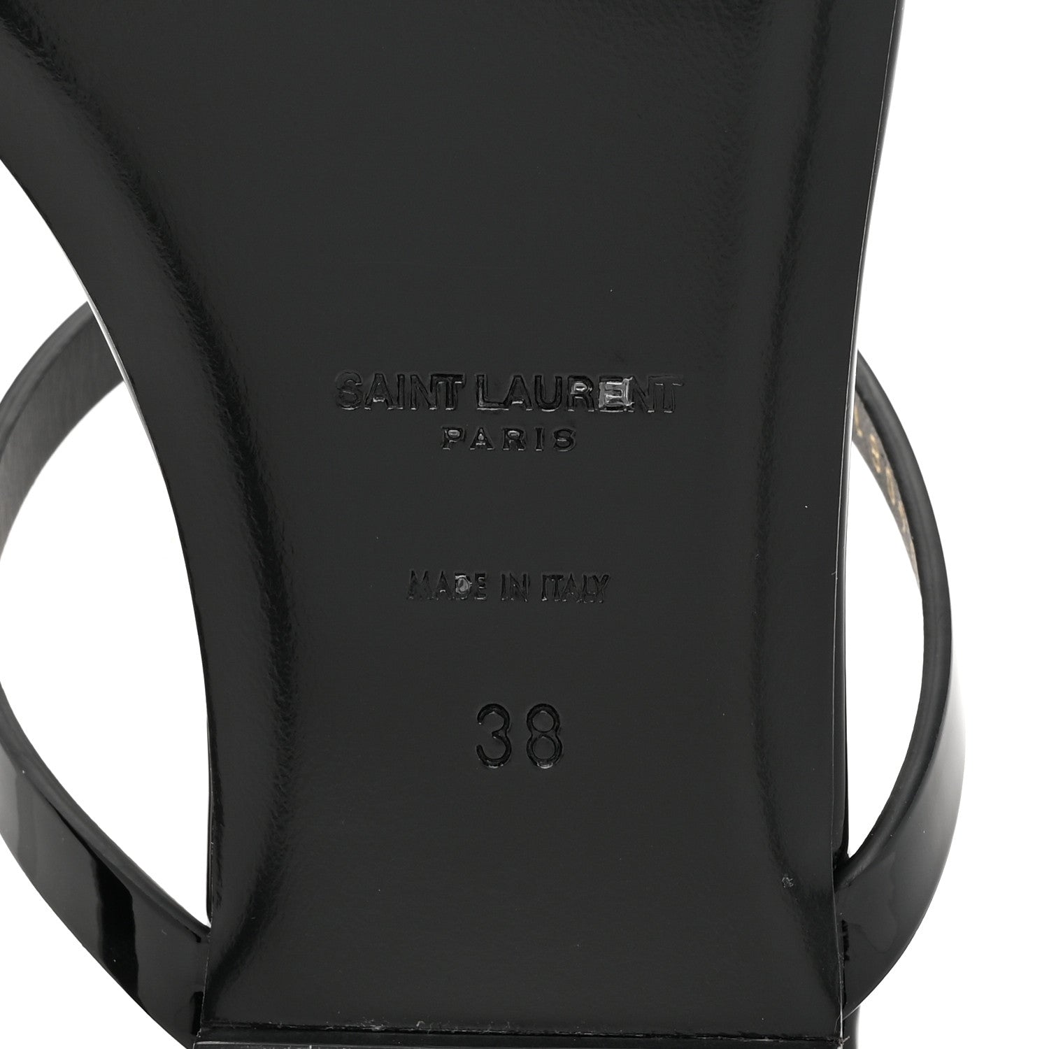 Saint Laurent Calfskin Cassandra Monogram Sandals 38 Black 6 of 10