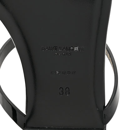 Saint Laurent Calfskin Cassandra Monogram Sandals 38 Black 6 of 10