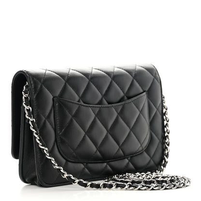 Chanel Lambskin Quilted Wallet On Chain WOC Black 3 of 17