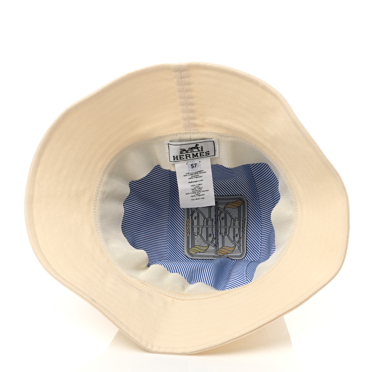 Hermes Cotton Bucket Hat 57 White 7 of 8