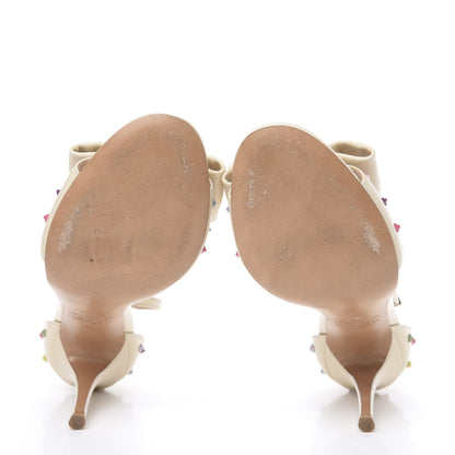 Valentino Garavani Nappa Rainbow Rockstud D'Orsay 105mm Sandals 35.5 Light Ivory Multicolor 5 of 9