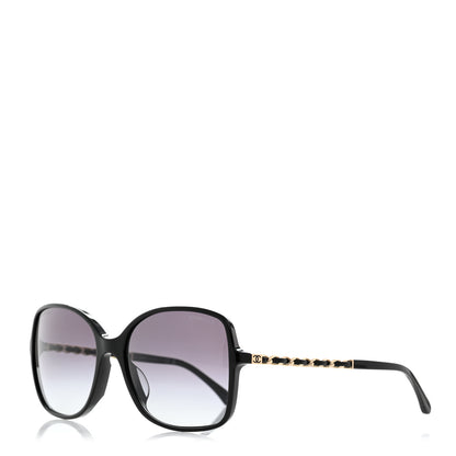 Chanel Acetate Lambskin Chain Square Sunglasses 5210-Q-A Black 1 of 8