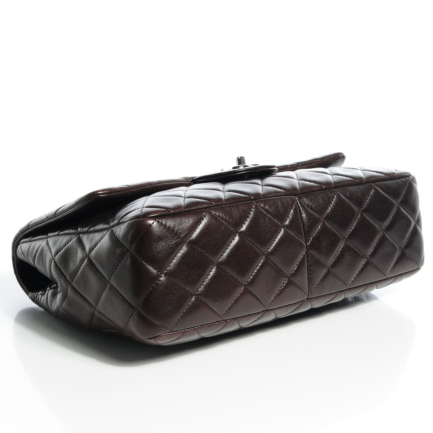 Lambskin Jumbo Single Flap Brown