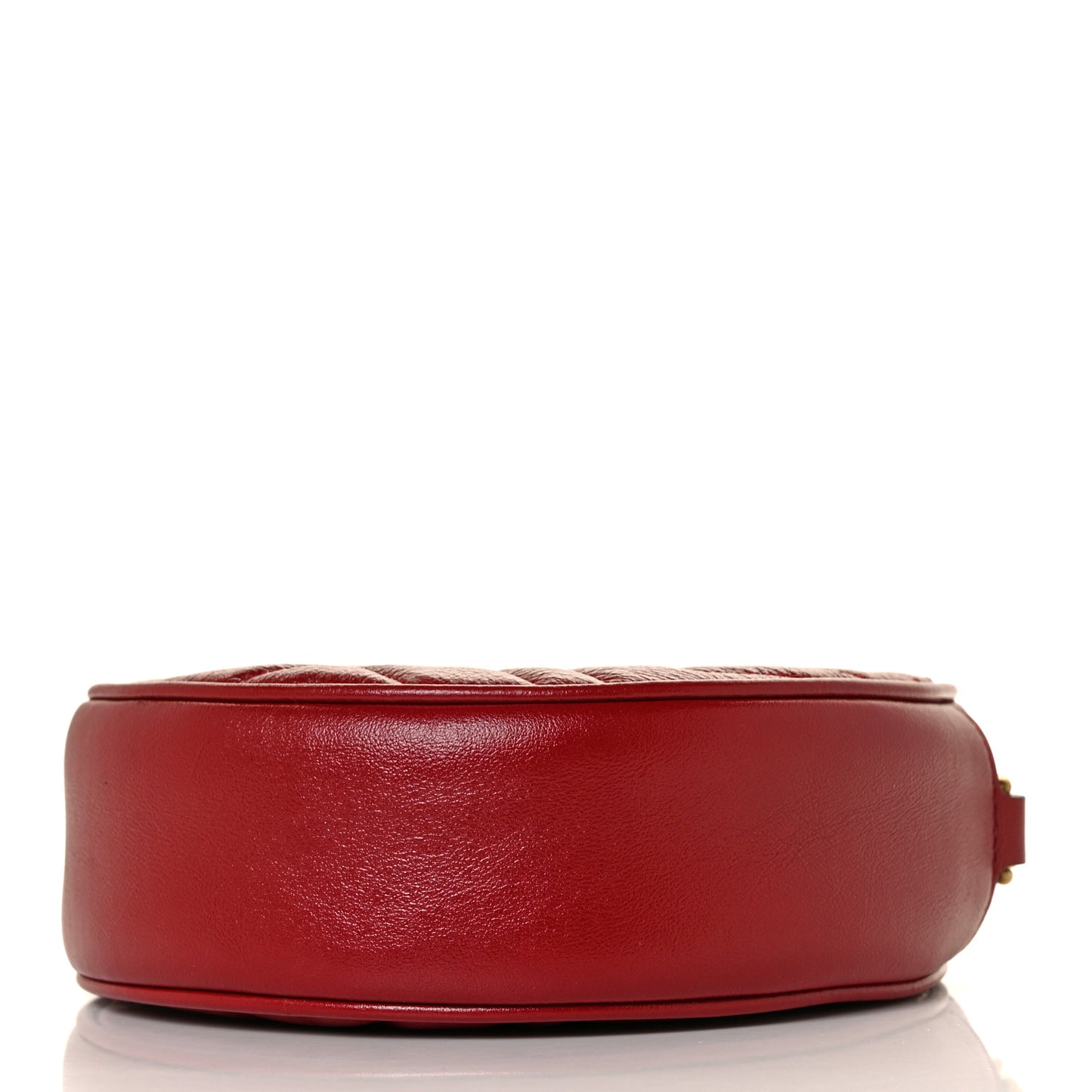 Glazed Calfskin Matelasse Heart Mini GG Marmont Round Shoulder Bag Romantic Cerise