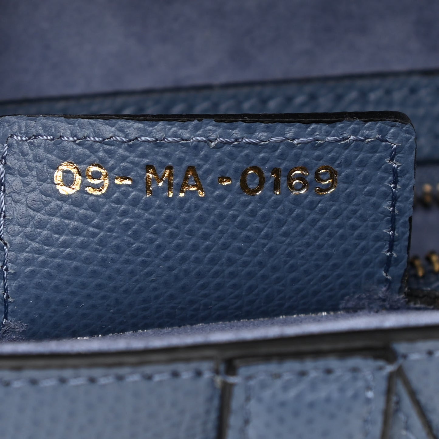Grained Calfskin Saddle Bag Denim Blue