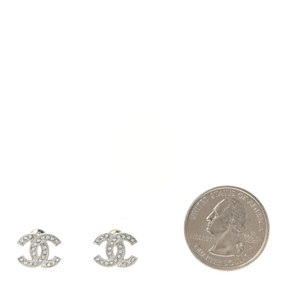 Chanel Crystal CC Earrings Silver 2 of 5