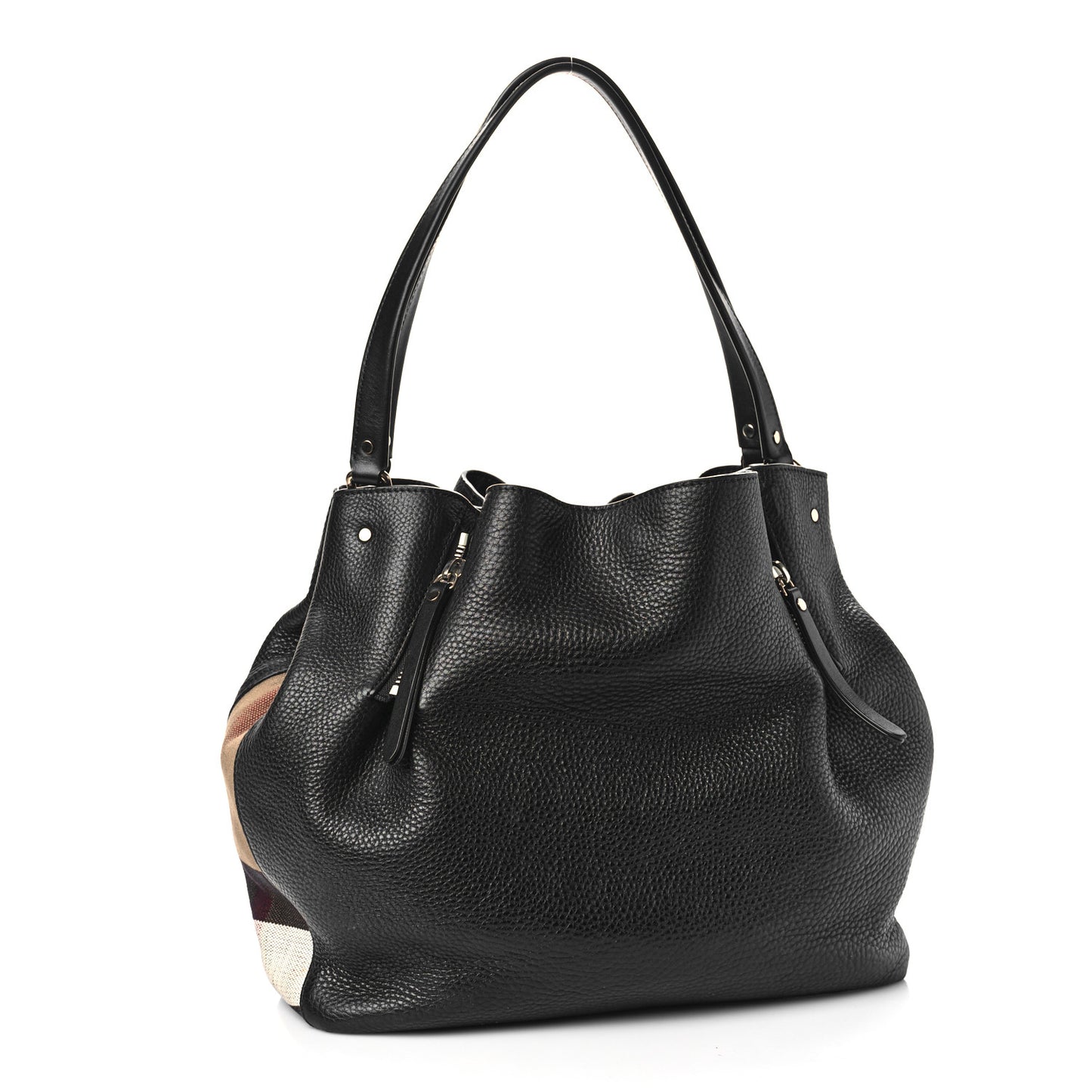Grainy Calfskin House Check Medium Maidstone Black