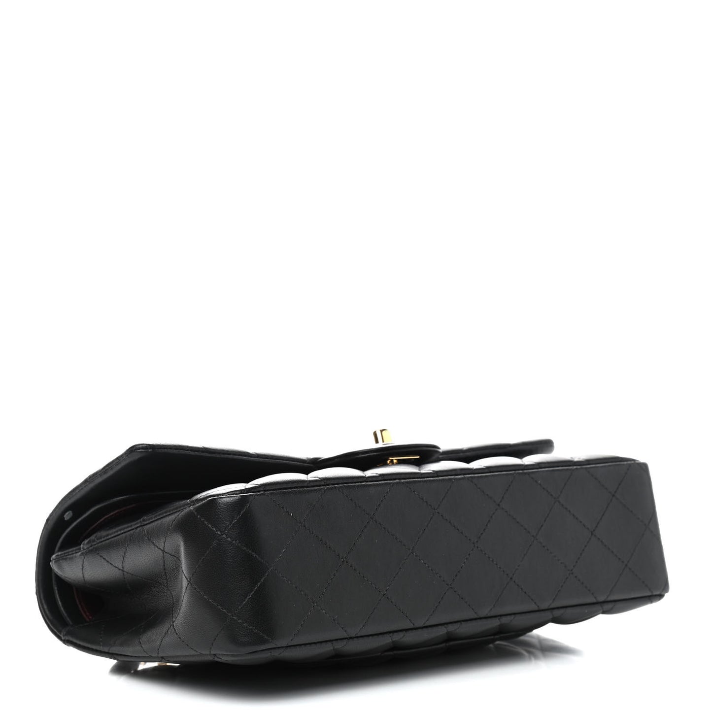 Lambskin Quilted Medium Double Flap Black