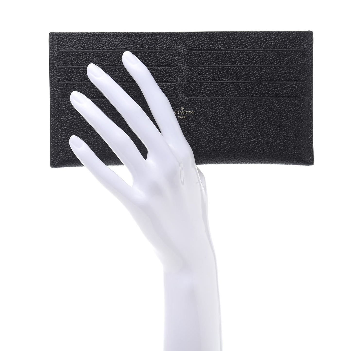 Calfskin Felicie Chain Wallet Card Holder Insert Black