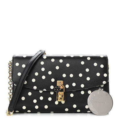 Dolce & Gabbana Dauphine Polka Dot Print Shoulder Bag Black 1 of 9
