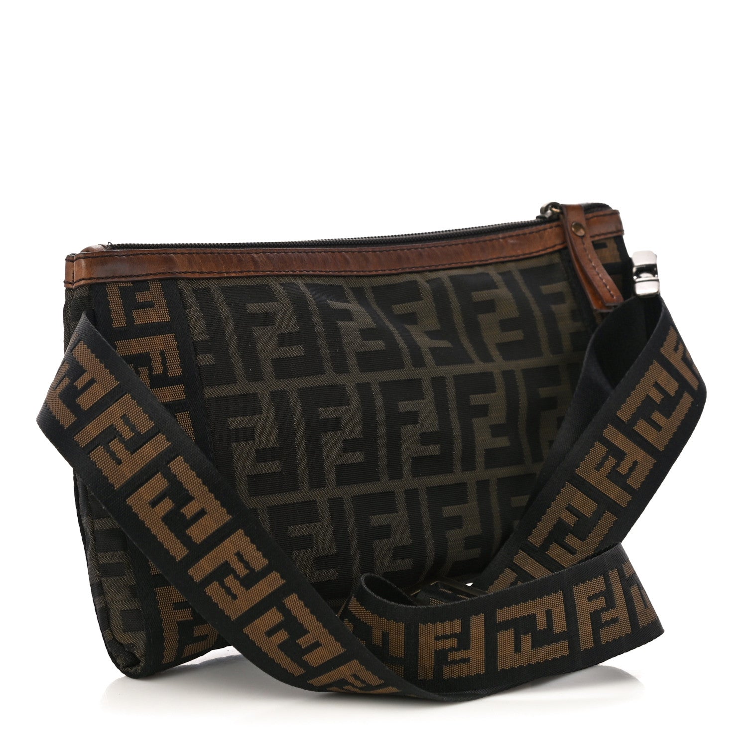 Fendi Zucca Vitello Patchwork Belt Bag Tobacco Sabbia 3 of 11