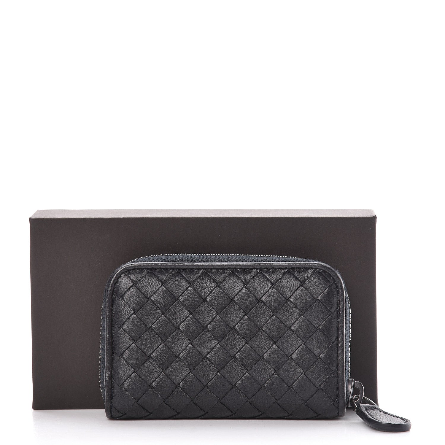 Bottega Veneta Nappa Intrecciato Zip Around Card Holder Black 8 of 8