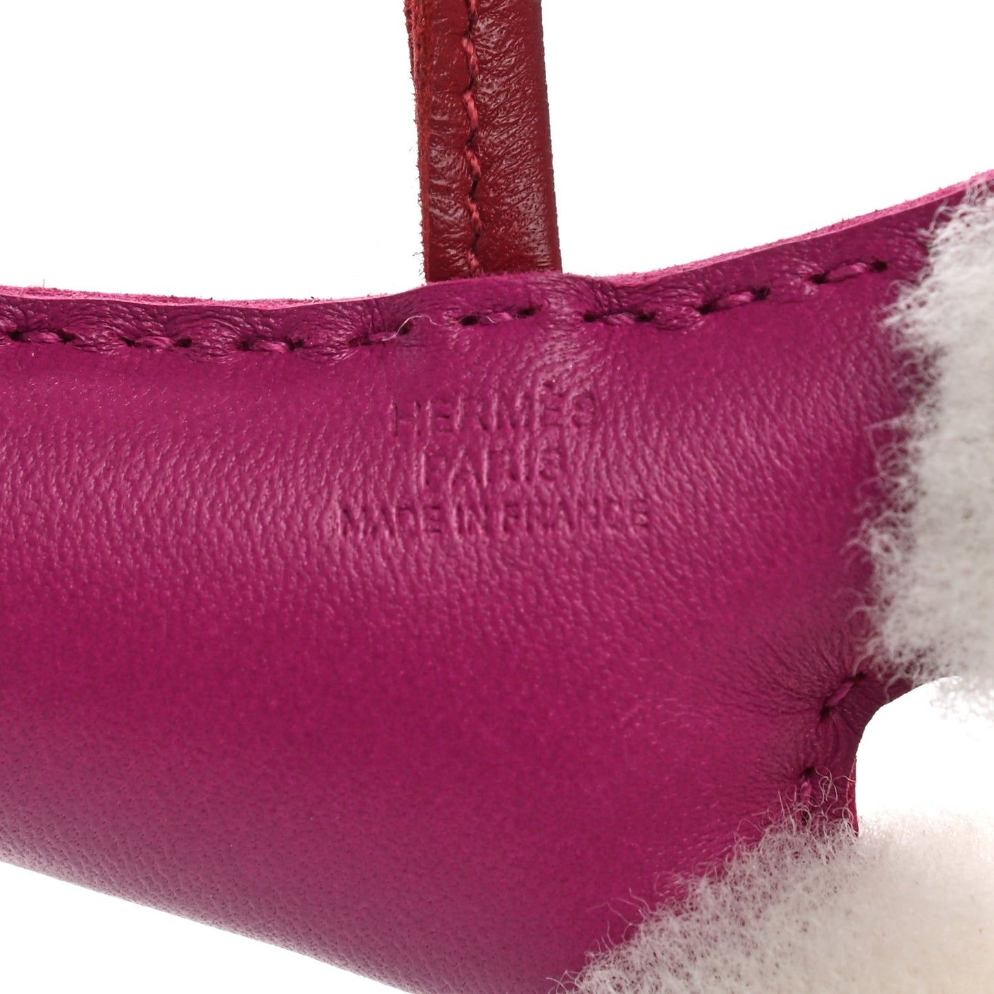 Milo Lambskin Shearling Budy Charm Rose Pourpre