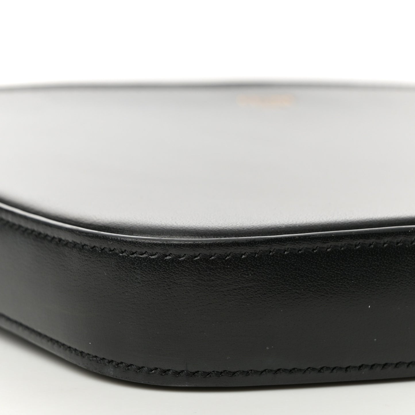 Shiny Calfskin Medium Croque Bag Black