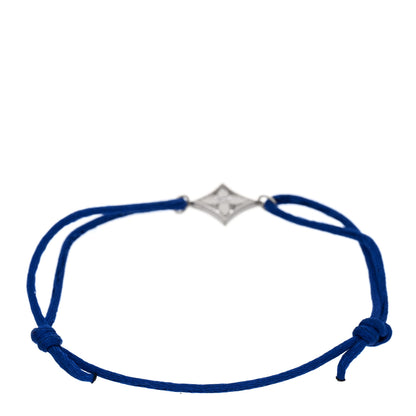 Louis Vuitton 18K White Gold Diamond Idylle Blossom Cord Bracelet Blue 2 of 3