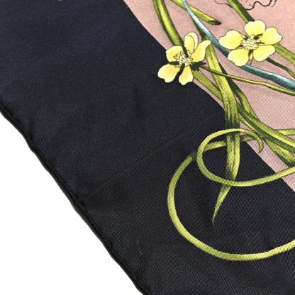 Gucci Silk Flora Infinity Chrissy Square Scarf Taupe Black 8 of 8