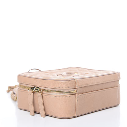 Chanel Caviar Quilted Medium CC Filigree Vanity Case Beige 4 of 9