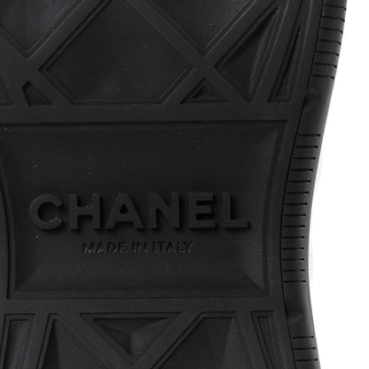 Chanel Velvet Calfskin Mixed Fibers CC Sneakers 40.5 Ivory Black 7 of 10
