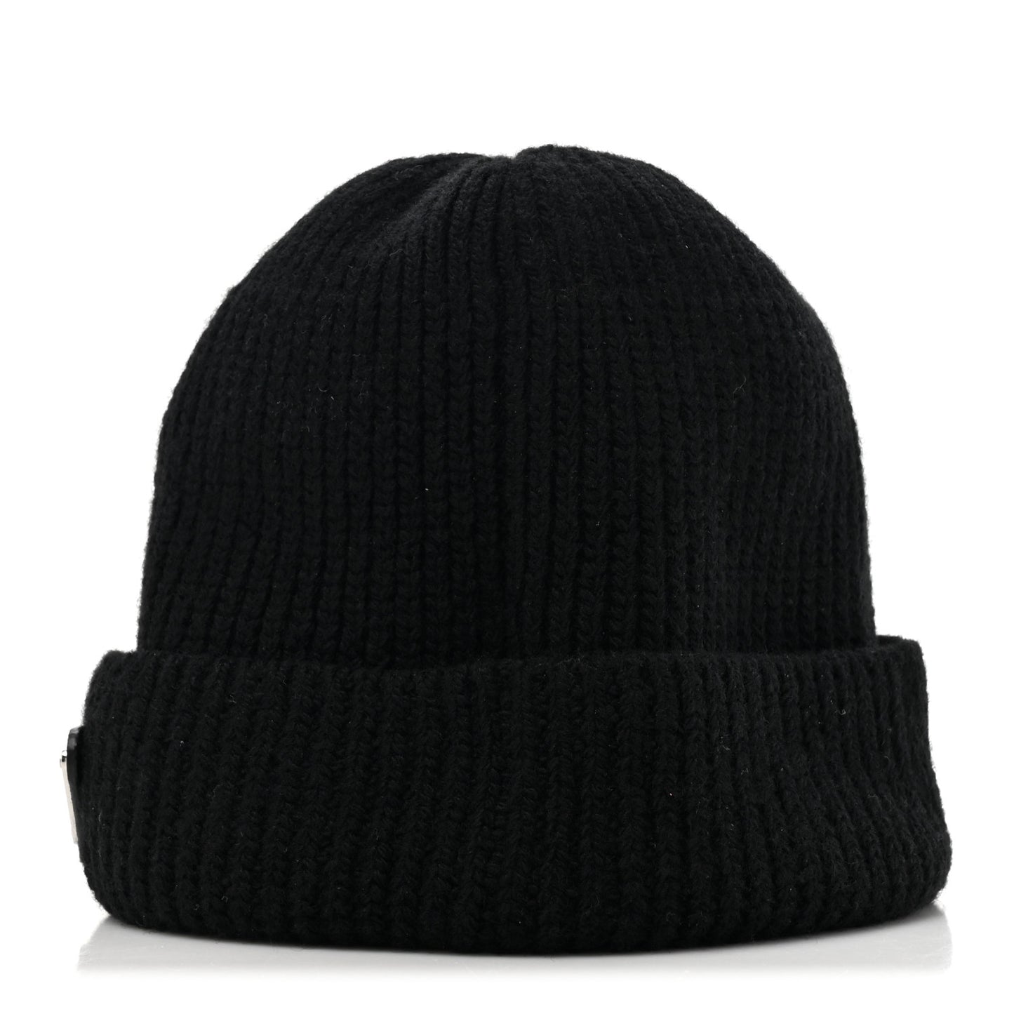 Wool Cashmere Beanie Hat L Black