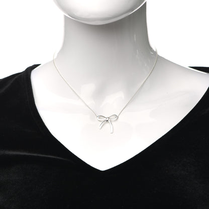 Tiffany Sterling Silver Bow Pendant Necklace 2 of 5