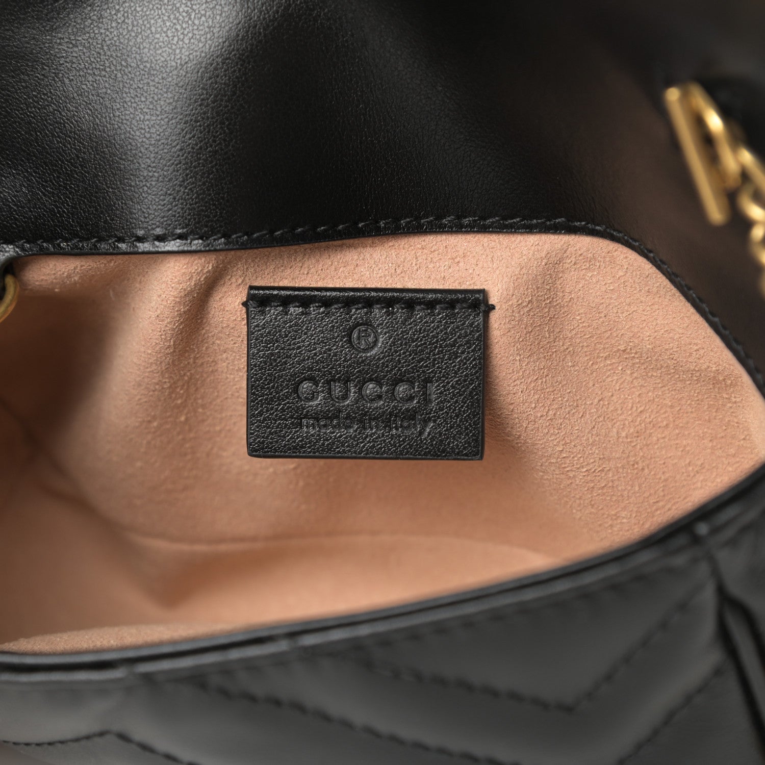 Gucci Calfskin Matelasse Super Mini GG Marmont Shoulder Bag Black 6 of 11