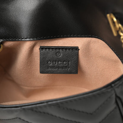 Gucci Calfskin Matelasse Super Mini GG Marmont Shoulder Bag Black 6 of 11