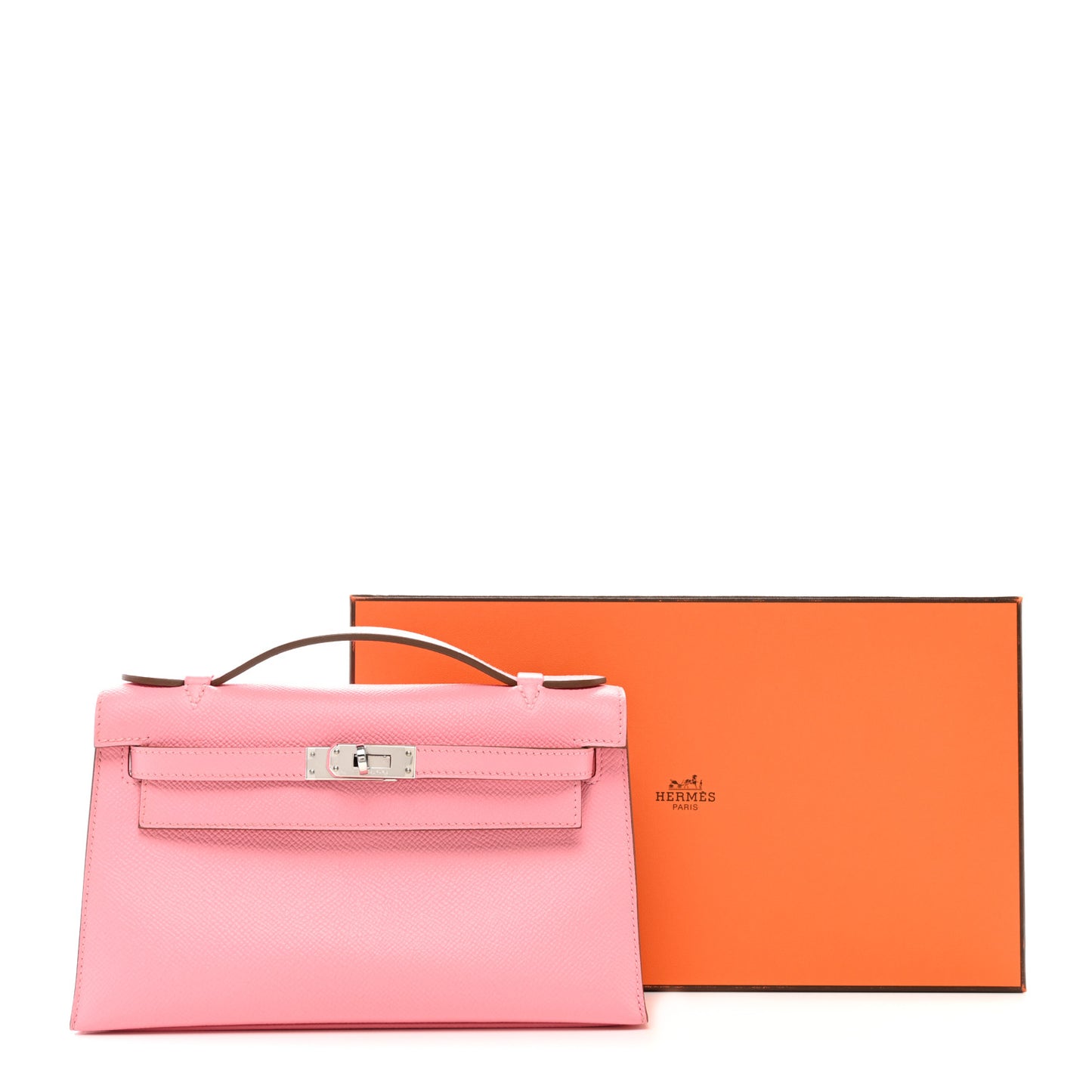 Epsom Kelly Pochette Clutch Rose Confetti
