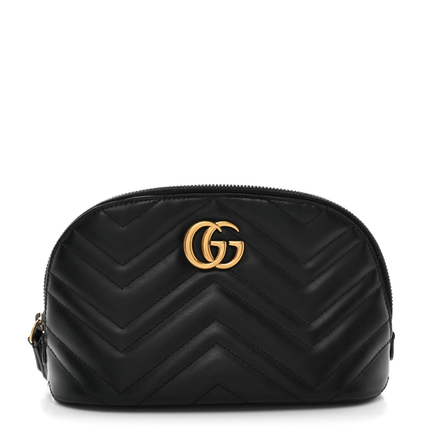 Calfskin Matelasse Large GG Marmont Pouch Cosmetic Case Black