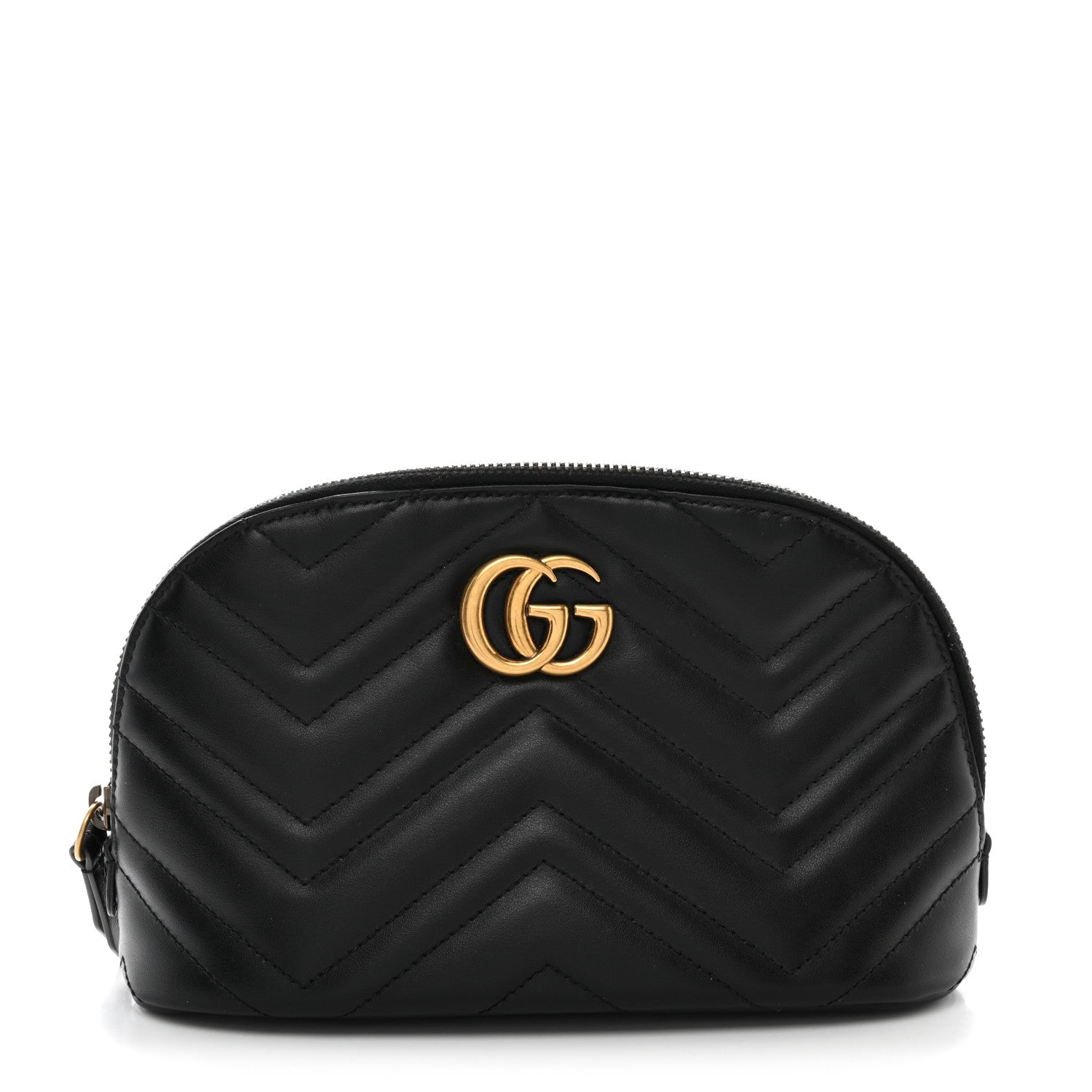 Gucci Calfskin Matelasse Large GG Marmont Pouch Cosmetic Case Black 1 of 7
