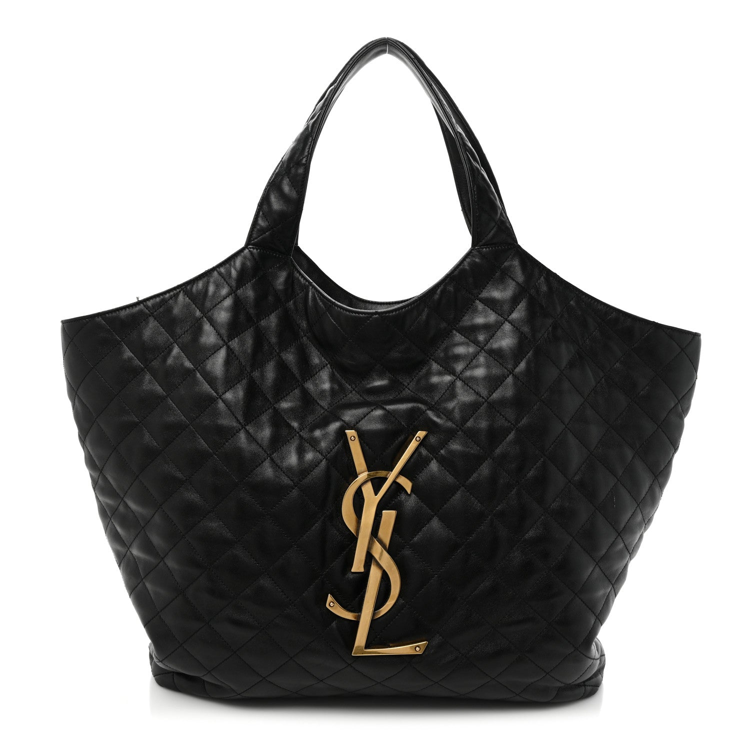 Saint Laurent Lambskin Quilted Maxi Icare Shopping Tote Black 3 of 22
