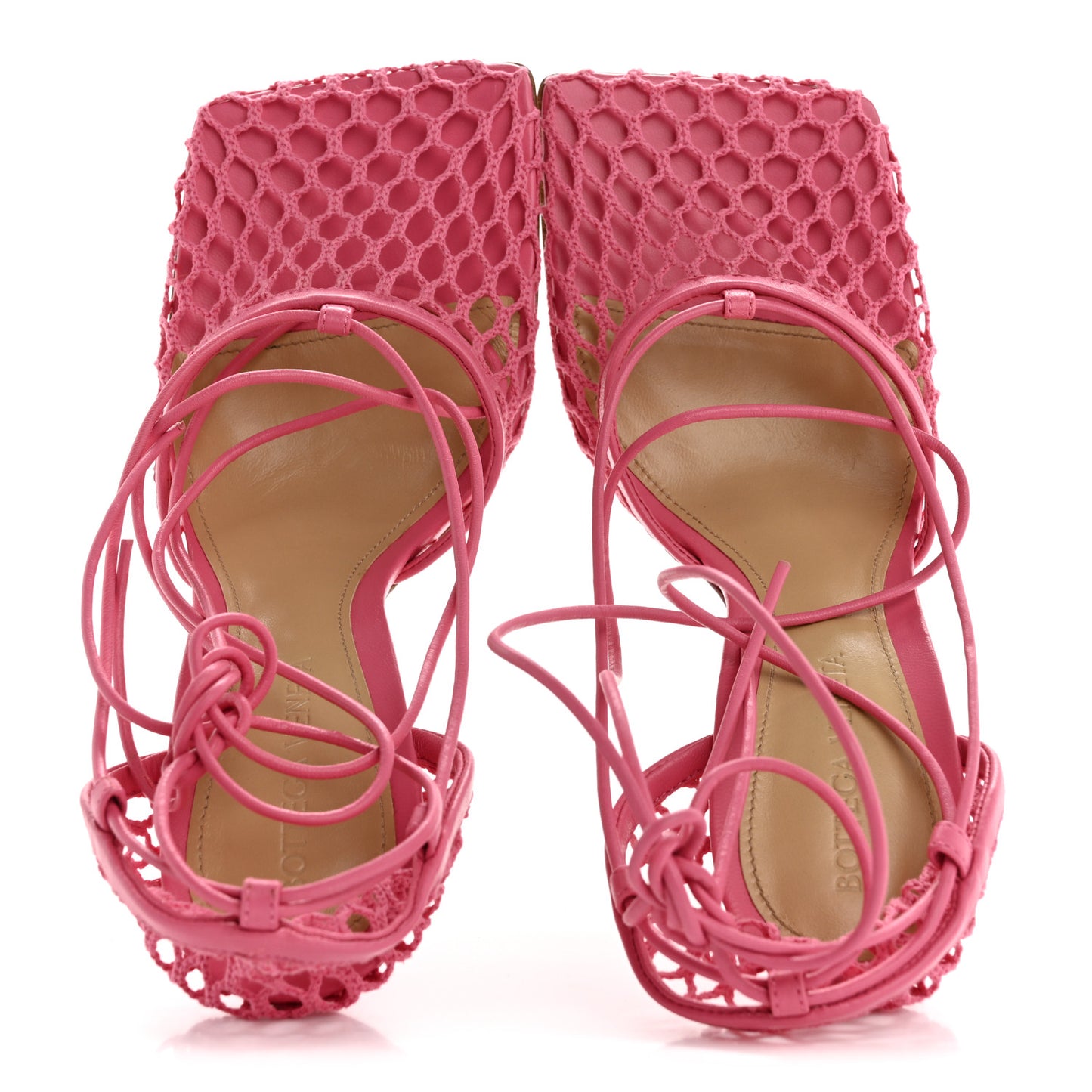 Mesh Nappa Stretch Ankle Tie 90mm Sandals 37 Azalea