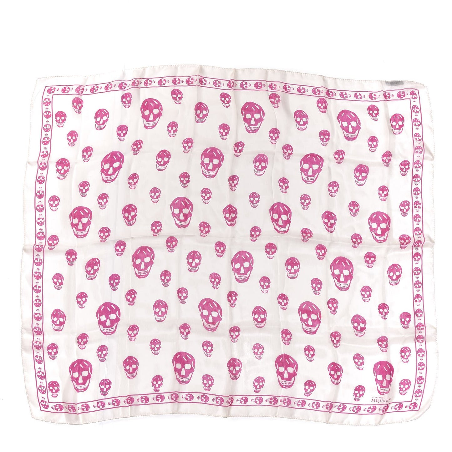 Silk Chiffon Skull Scarf Sun Pink