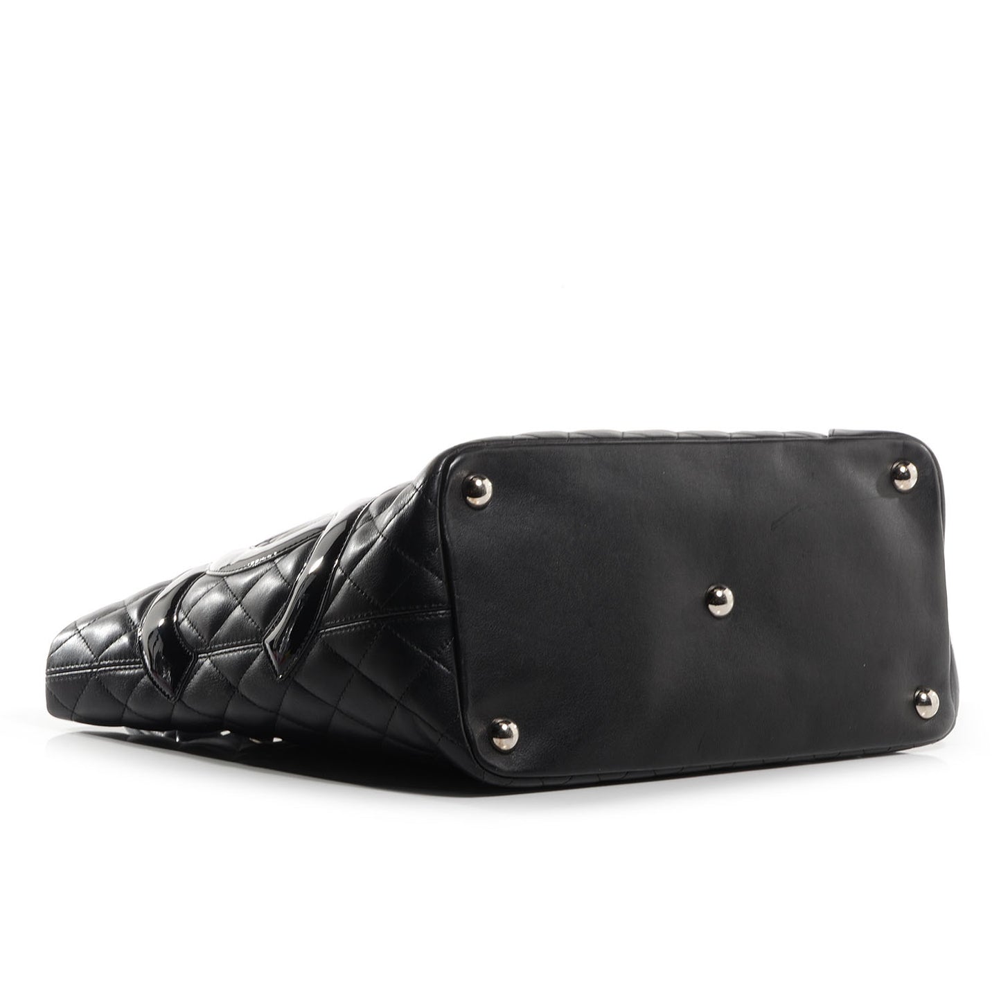 Calfskin Quilted Large Cambon Tote Black