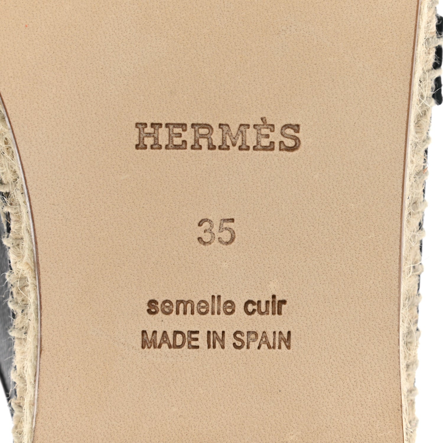 Hermes Goatskin Feria Espadrille 35 Black 6 of 9