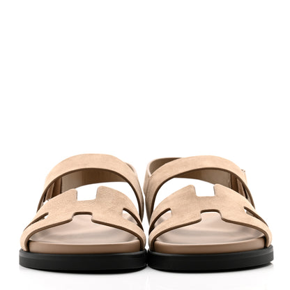 Hermes Suede Goatskin Womens Genius Sandals 36 Beige Sable 2 of 10