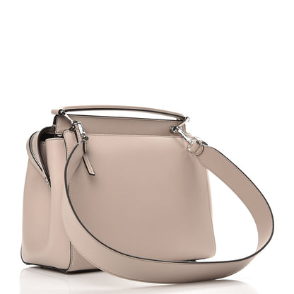 Fendi Vitello Baltico Dolce Shiny Nappa Lace Up DotCom Satchel Grigio Polvere 4 of 9