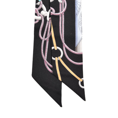 Hermes Silk Cliquetis Twilly Black Rose Menthol 2 of 4