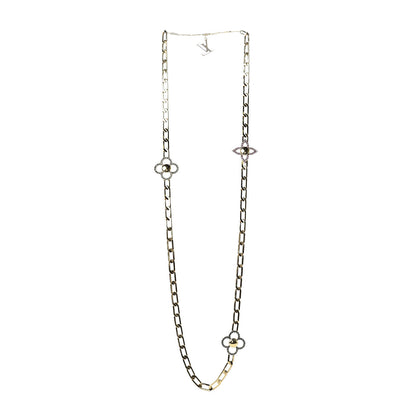 Louis Vuitton Monogram Multicolor Swarovski Crystal Flower Power Sautoir Necklace Gold 3 of 5